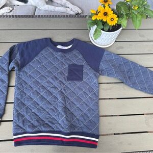 Hanna Andersson Blue Quilted Kids Sweatshirt